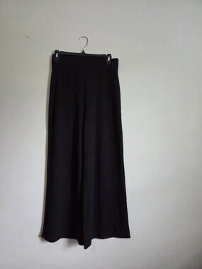 Yarn & Sea Black Lounge Pants Women's Small Yoga Stretch Flowy Wide Leg